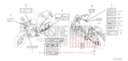 ETICHETTA DI AVVERTIMENTO CB500FAN di 2022